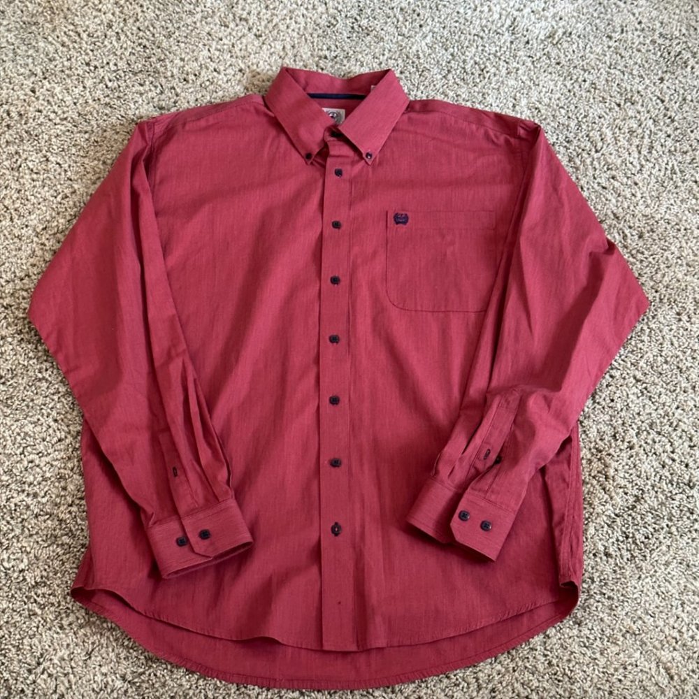 Cinch Long Pearl Snap Western Wear Shirt, Size Medium